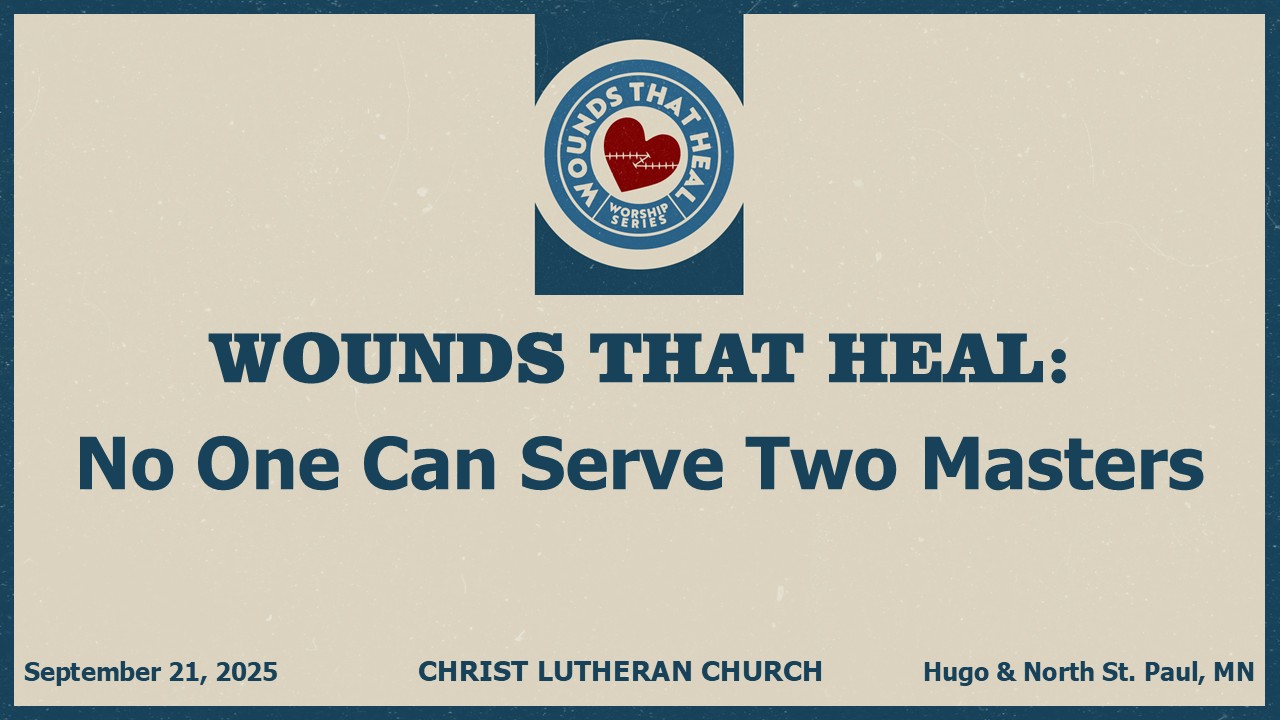 You cannot serve both God and money!